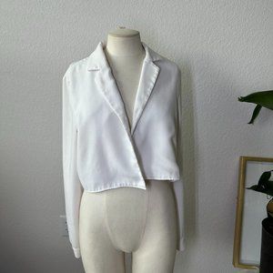 Elegant White Women's Blazer Top